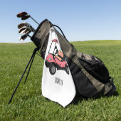 Golfkar / golfbuggy cartoon illustratie golfhanddoek (Groen)