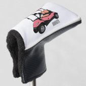 Golfkar / golfbuggy cartoon illustratie golfheadcover (3/4 voorkant)