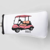 Golfkar / golfbuggy cartoon illustratie golfheadcover (Voorkant)
