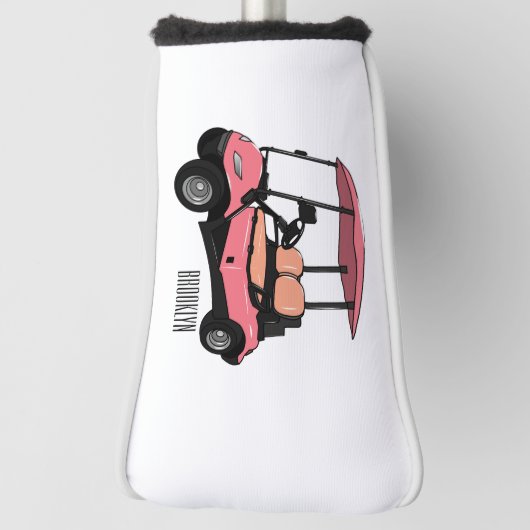 Golfkar / golfbuggy cartoon illustratie golfheadcover (Draai 90)