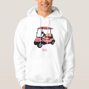 Golfkar / golfbuggy cartoon illustratie hoodie