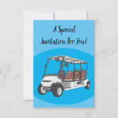 Golfkar / golfbuggy cartoon illustratie kaart (Achterkant)