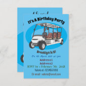 Golfkar / golfbuggy cartoon illustratie kaart (Voorkant / Achterkant)