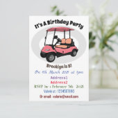 Golfkar / golfbuggy cartoon illustratie kaart (Staand voorkant)