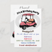 Golfkar / golfbuggy cartoon illustratie kaart (Voorkant / Achterkant)