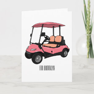 Golfkar / golfbuggy cartoon illustratie kaart