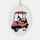 Golfkar / golfbuggy cartoon illustratie keramisch ornament (Rechts)