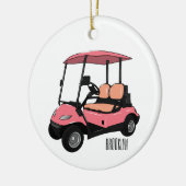 Golfkar / golfbuggy cartoon illustratie keramisch ornament (Links)