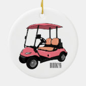 Golfkar / golfbuggy cartoon illustratie keramisch ornament (Achterkant)