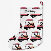 Golfkar / golfbuggy cartoon illustratie kleine kerstsok (Achterkant)