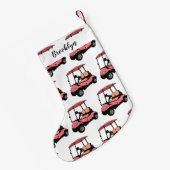 Golfkar / golfbuggy cartoon illustratie kleine kerstsok (Achterkant (Hangend))