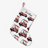 Golfkar / golfbuggy cartoon illustratie kleine kerstsok (Voorkant (Hangend))