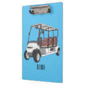 Golfkar / golfbuggy cartoon illustratie klembord (Links)
