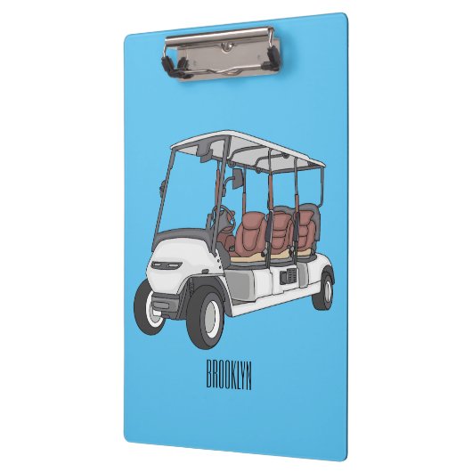 Golfkar / golfbuggy cartoon illustratie klembord (Links)