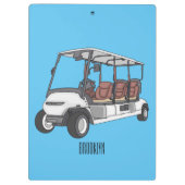 Golfkar / golfbuggy cartoon illustratie klembord (Achterkant)