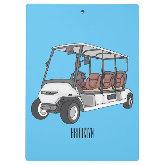 Golfkar / golfbuggy cartoon illustratie klembord (Achterkant)