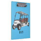 Golfkar / golfbuggy cartoon illustratie klembord (Rechts)