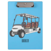 Golfkar / golfbuggy cartoon illustratie klembord (Voorkant)