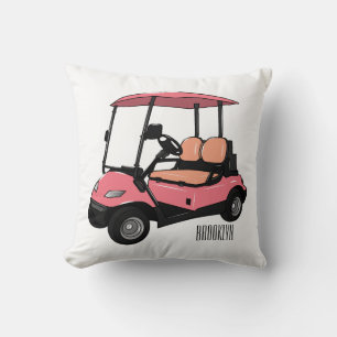 Golfkar / golfbuggy cartoon illustratie kussen