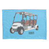 Golfkar / golfbuggy cartoon illustratie kussensloop (Voorkant)