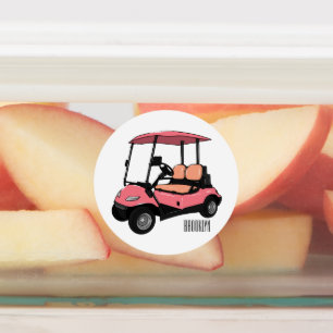 Golfkar / golfbuggy cartoon illustratie labels