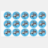 Golfkar / golfbuggy cartoon illustratie labels (Vel)