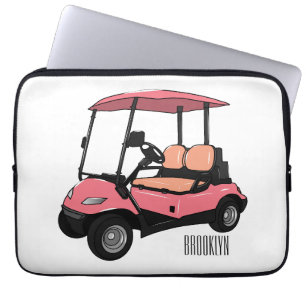 Golfkar / golfbuggy cartoon illustratie laptop sleeve