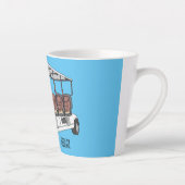 Golfkar / golfbuggy cartoon illustratie latte mok (Rechts)