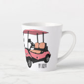 Golfkar / golfbuggy cartoon illustratie latte mok (Rechts)
