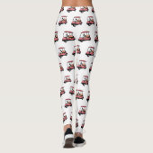 Golfkar / golfbuggy cartoon illustratie leggings (Achterkant)