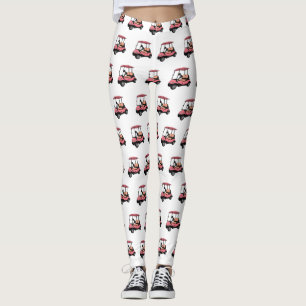 Golfkar / golfbuggy cartoon illustratie leggings