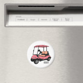 Golfkar / golfbuggy cartoon illustratie magneet (Insitu (Vaatwasser))
