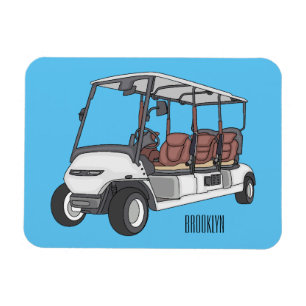 Golfkar / golfbuggy cartoon illustratie magneet