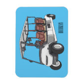 Golfkar / golfbuggy cartoon illustratie magneet (Verticaal)