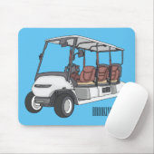 Golfkar / golfbuggy cartoon illustratie muismat (Met muis)