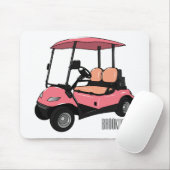 Golfkar / golfbuggy cartoon illustratie muismat (Met muis)