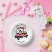 Golfkar / golfbuggy cartoon illustratie papieren kommen (Feest)