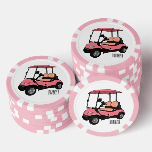 Golfkar / golfbuggy cartoon illustratie poker chips (Opstapeling)
