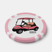 Golfkar / golfbuggy cartoon illustratie poker chips (Enkel)