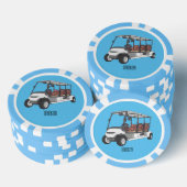 Golfkar / golfbuggy cartoon illustratie poker chips (Opstapeling)