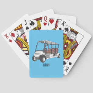 Golfkar / golfbuggy cartoon illustratie pokerkaarten