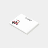 Golfkar / golfbuggy cartoon illustratie post-it® notes (Schuin)