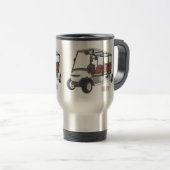Golfkar / golfbuggy cartoon illustratie reisbeker (Voorkant rechts)