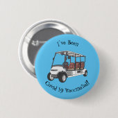 Golfkar / golfbuggy cartoon illustratie ronde button 5,7 cm (Voorkant /achterkant)