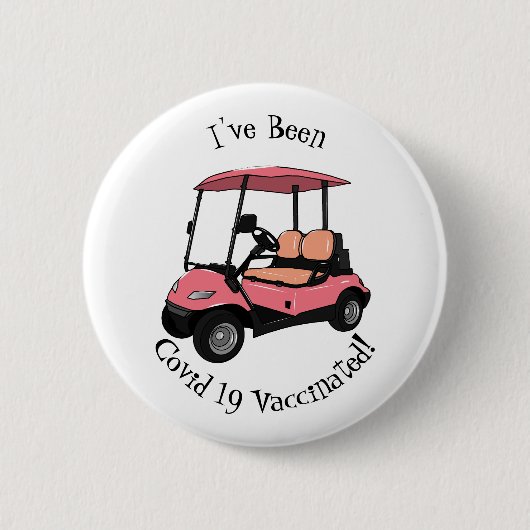 Golfkar / golfbuggy cartoon illustratie ronde button 5,7 cm (Voorkant)