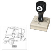 Golfkar / golfbuggy cartoon illustratie rubberstempel (Gestempeld)