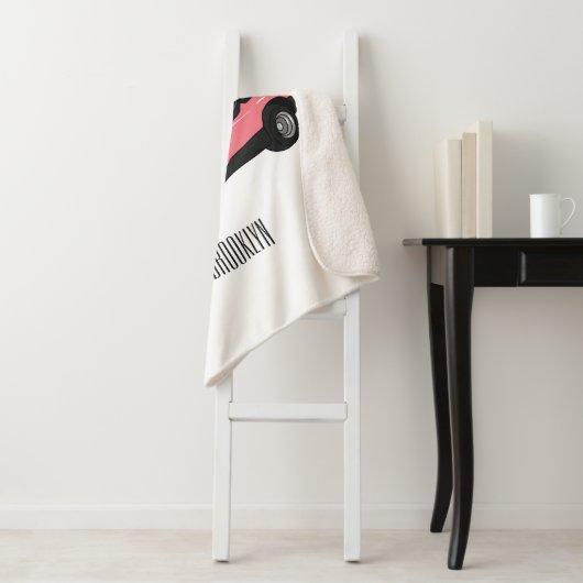 Golfkar / golfbuggy cartoon illustratie sherpa deken (In situ)