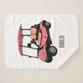 Golfkar / golfbuggy cartoon illustratie sherpa deken (Voorkant (horizontaal))