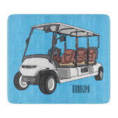Golfkar / golfbuggy cartoon illustratie snijplank (Voorkant)