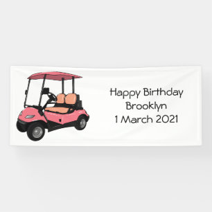 Golfkar / golfbuggy cartoon illustratie spandoek